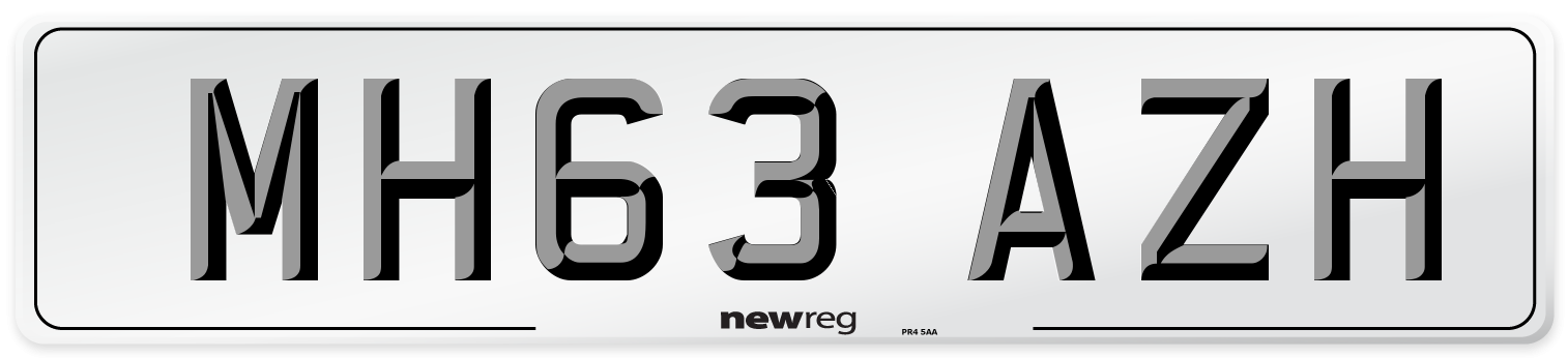 MH63 AZH Number Plate from New Reg
